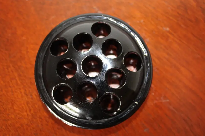 Vintage Black Glazed FLOWER FROG - 11-Hole Dome Shape - Floral Arranger