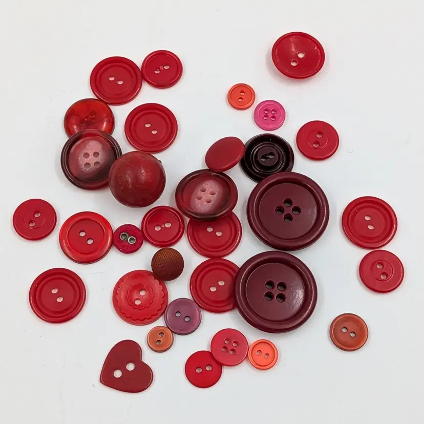 Buttons in Red! Lot of 30