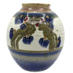 Vintage Studio Art Pottery Vase by William Crutchfield Hand Thrown Stoneware