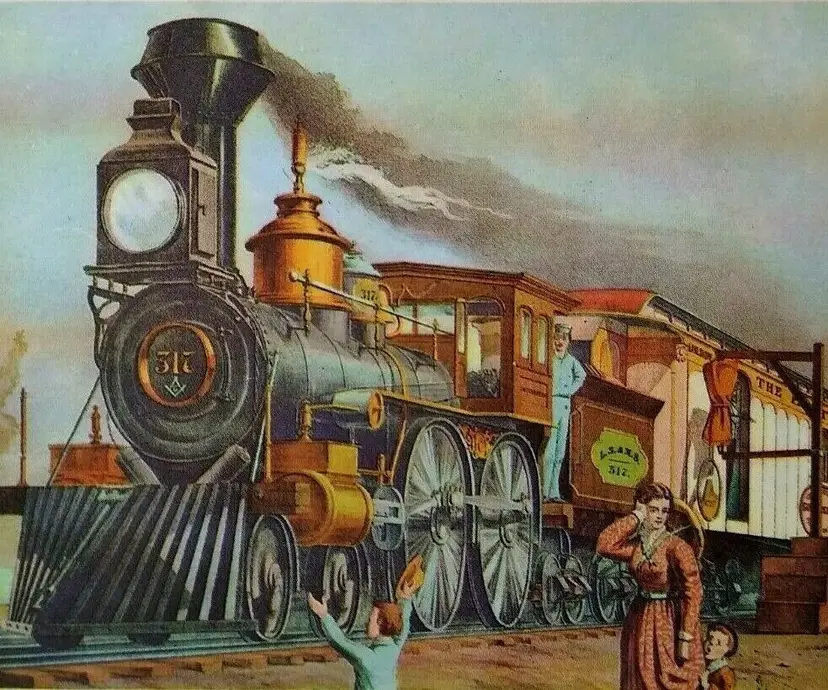 Engine 317 Flight Of The Fast Mail Vintage Railroad Card Locomotive Train #18