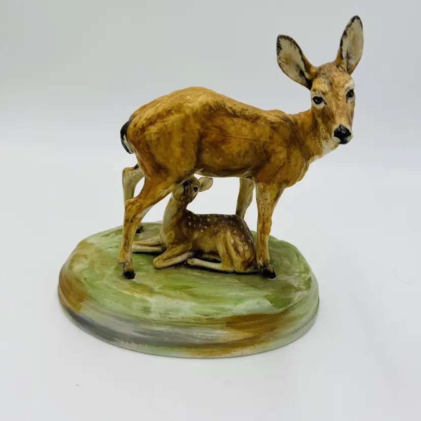 Vintage Spanish Ceramic Hand Painted Deer Figurine Porcelain 7”