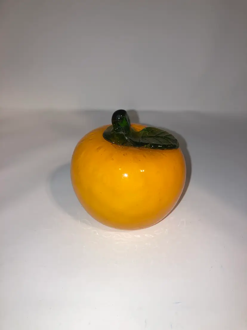 Vintage Art Glass Orange! 3 1/2” Tall 3 1/4” Wide!