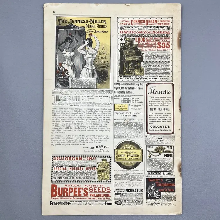 Antique 1890 Ladies Home Journal Christmas Magazine Fashion Society Girl Crafts Harper