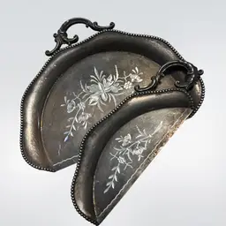 Vintage 2 Pc Silent Butler Crumb Catcher Table Dustpan Superior Silver Plate Co