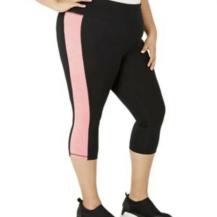 Ideology Plus Size Active Capris Women’s 2X Color Block Workout Leggings NWT