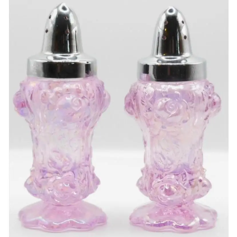 Fenton for QVC, 2003, RARE Rosemilk Opalescent, Salt & Pepper Set