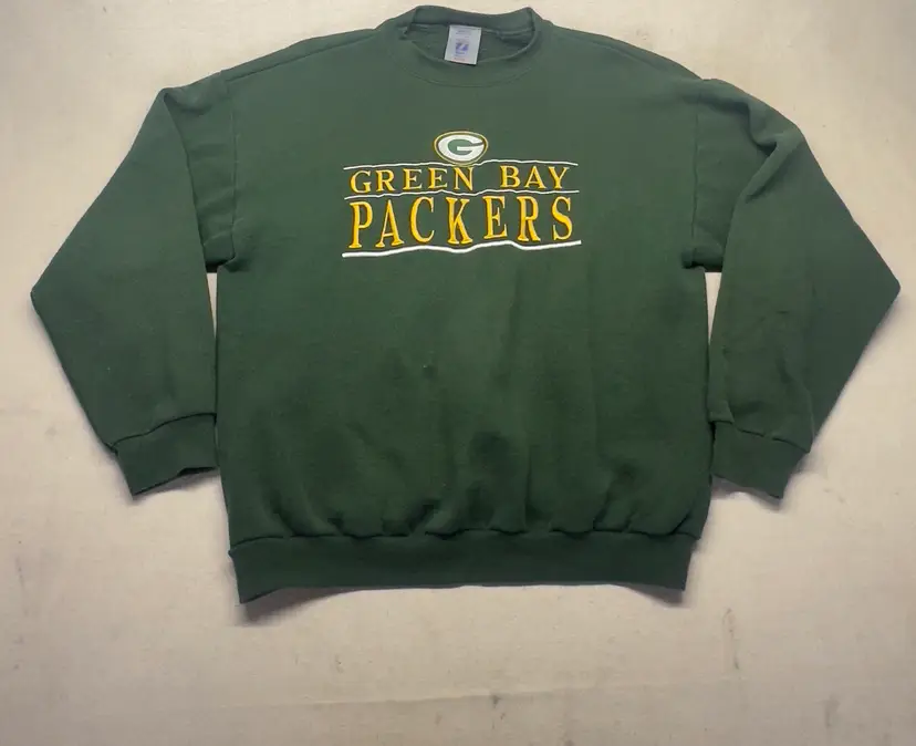 Green Bay Packers Logo 7 NFL Vintage Crewneck Embroidered Sweatshirt Size Med