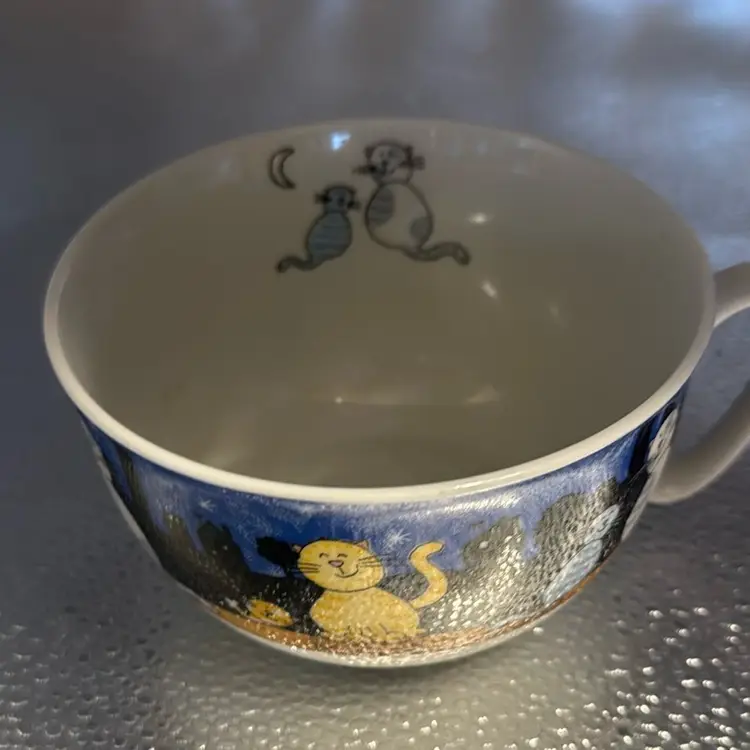 Vintage Night On The Town Cat Mug