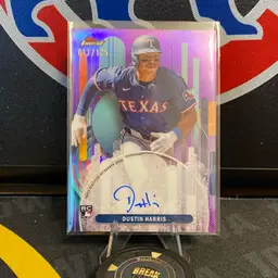 2025 Topps Finest Dustin Harris Purple Refractor /125 Auto Texas Rangers