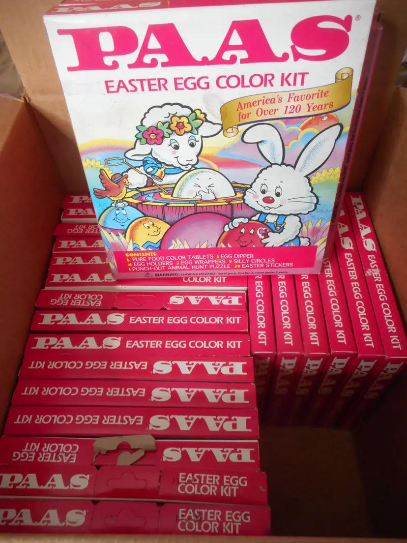 NEW Lot of 25 boxes Vintage 2002 Sealed Old Stock Paas Easter Egg Color Dye Kit