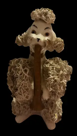 Spaghetti White Poodle Playing A Musical Instrument