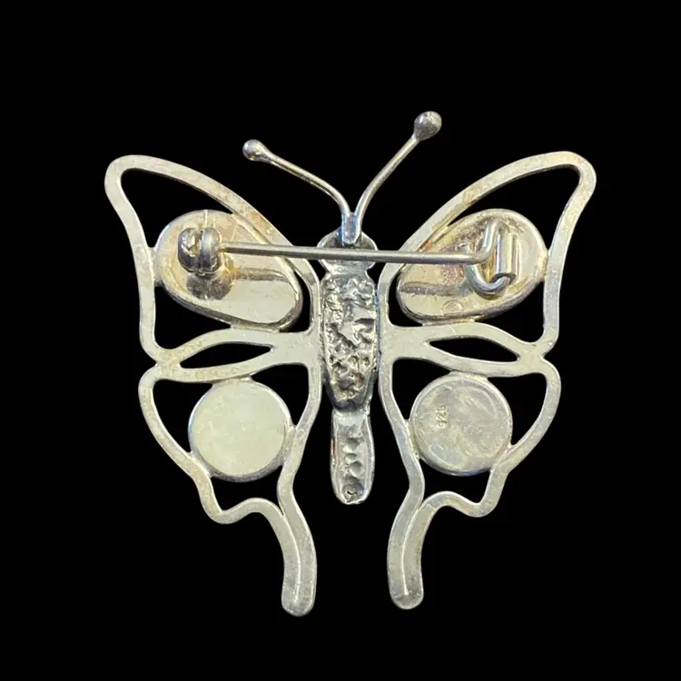 925 Not Tested Butterfly Brooch 1 1/2” X 1 3/4”