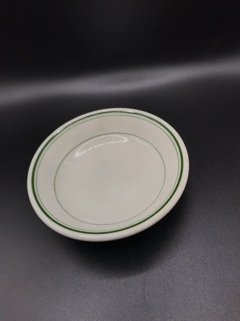 VTG Sterling Green Stripe Fruit Sauce Bowls Restaurant Ware