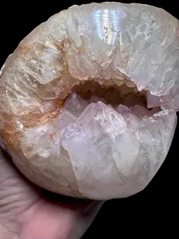 Large Natural Pink Amethyst Geode With Toothy Cave - Rare!