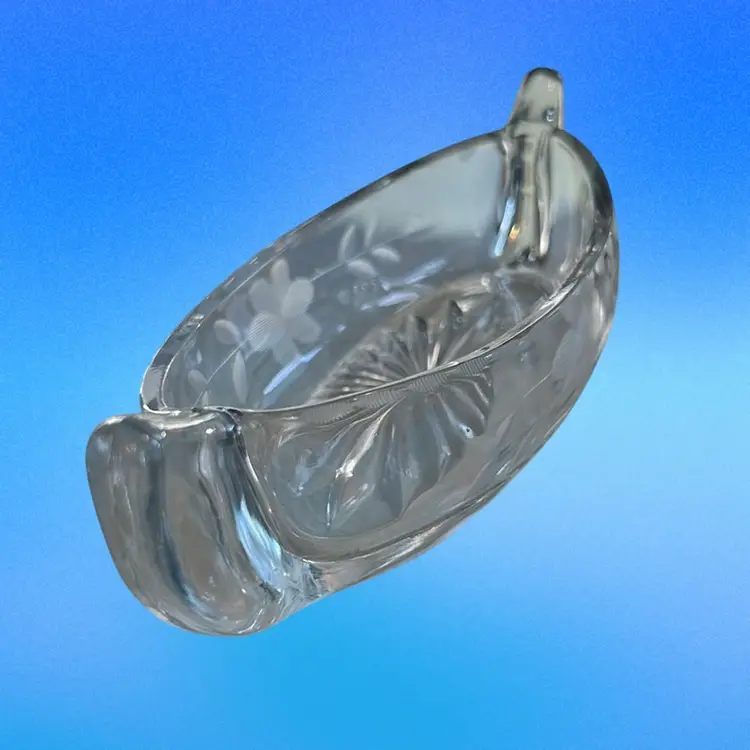 Canoe-Shaped Glass Dish - VTG