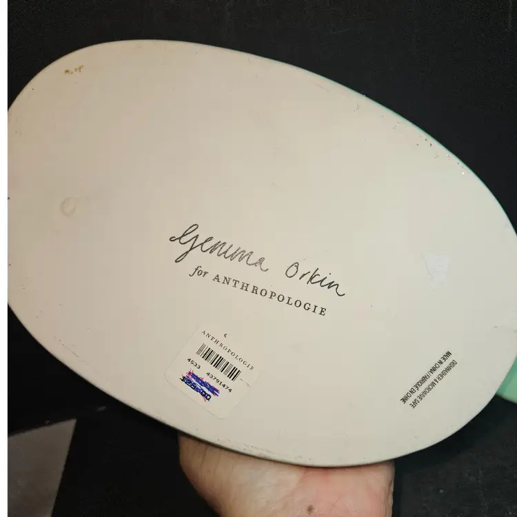 Anthropologie Hand painted Poodle Oval Gratin Baking Dish Designed by Gemma Orkin