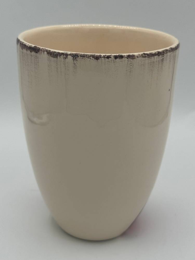 Italian Pottery Santa Vase By Cristina Fortini Hand Painted Vintage Signed