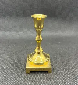Miniature 3” Solid Brass Candlestick Dollhouse 1/4” Candle Holder