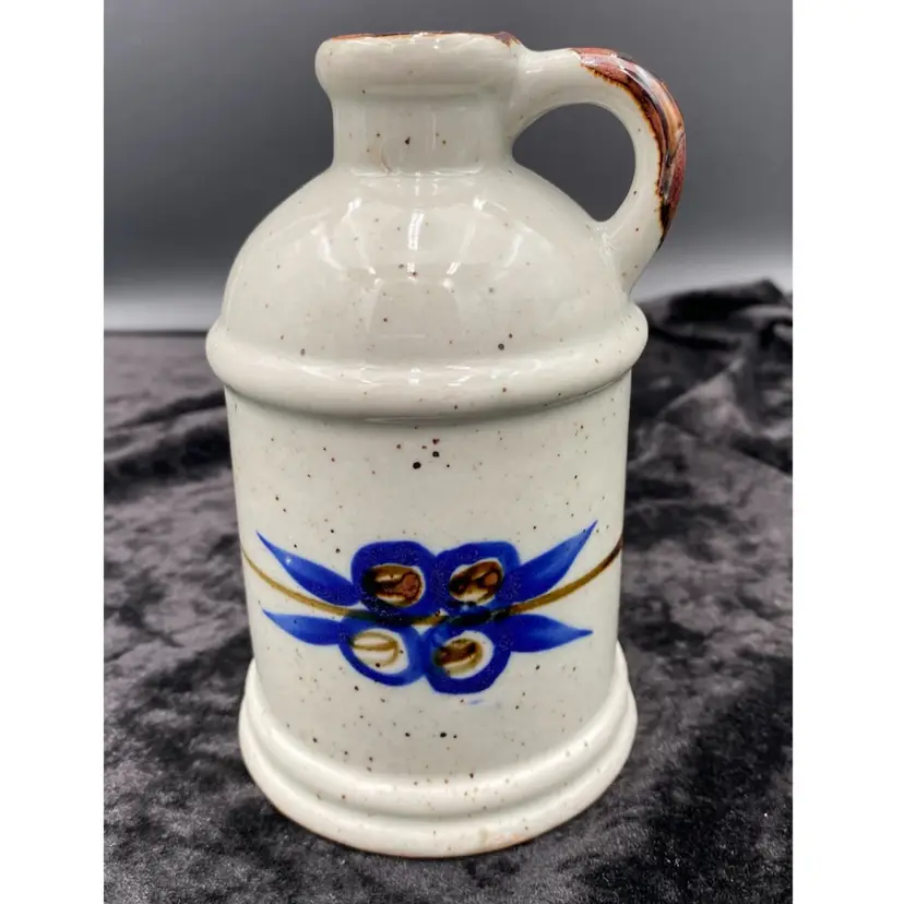 Art pottery Stoneware Jug/Candle Holder/Vase, Blueberries, Brown, Speckled