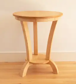 HIGHLY FIGURED CURLY MAPLE SIDE TABLE