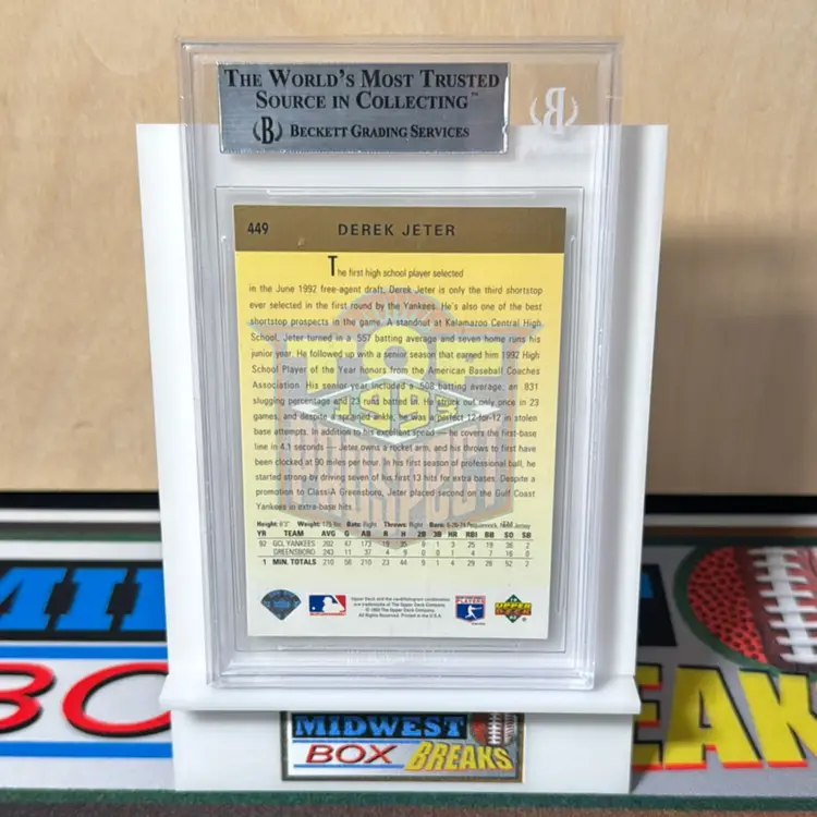 Derek Jeter #449 BGS 8.5 1993 Upper Deck New York Yankees