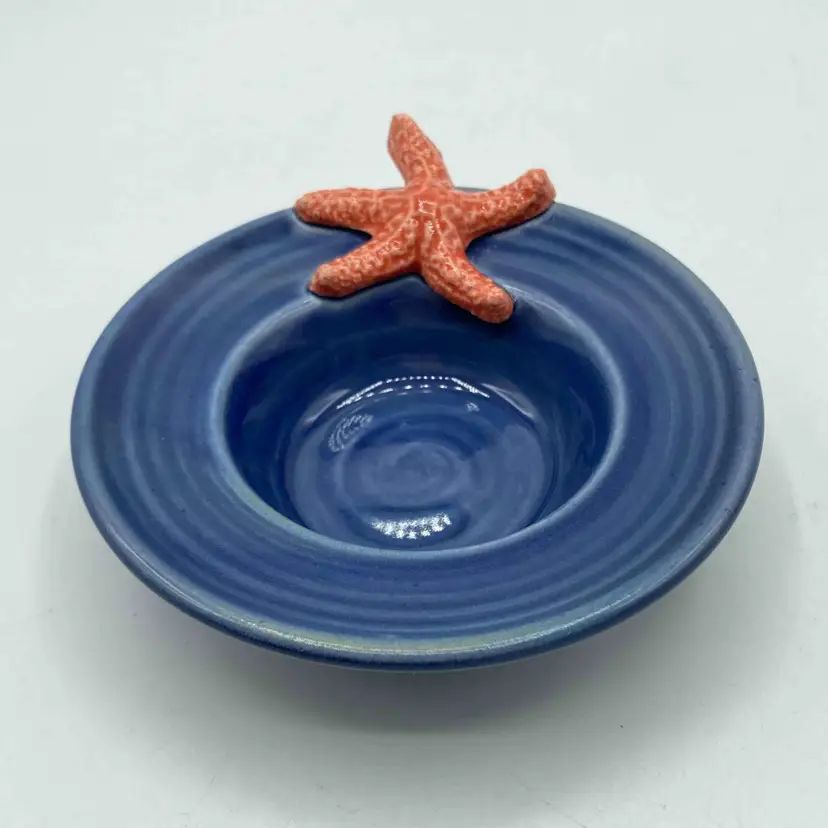 Studio Art Pottery Starfish Trinket Dish Candle Holder Clayworks Nova Scotia Canada