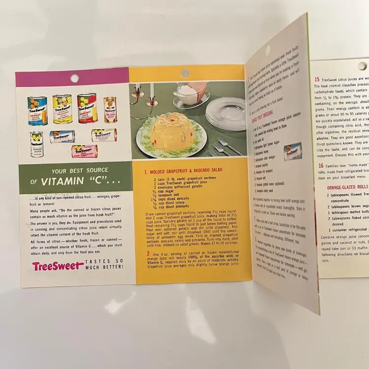 Tree Sweet Fruit Dessert Drink Recipe Book Vintage 1950s Indian River Florida