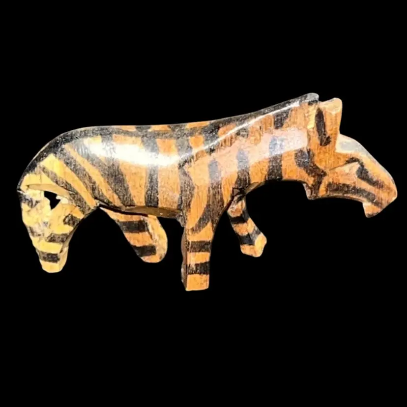 Vintage Handmade Wood Zebra 🦓 Figure