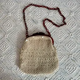 Vintage de’Lanthe Cream Macrame Bag