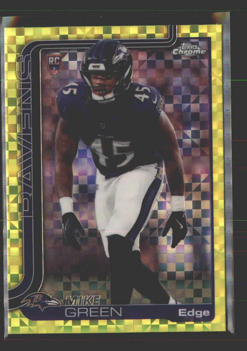 Mike Green 2025 Topps Chrome Lime Green X-Fractor #376 - (142) - Baltimore Ravens