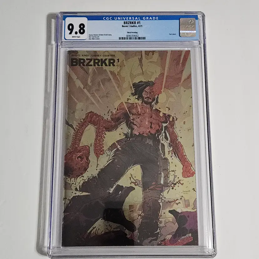 BRZRKR #1 Keanu Reeves Matt Kindt 9.8 CGC April 2021 Foil Cover