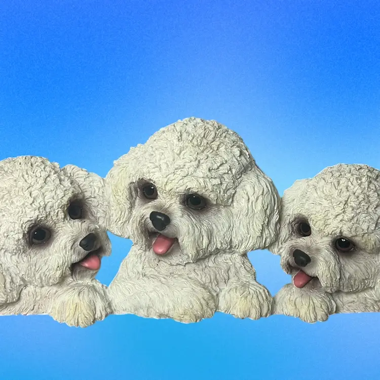Bichon Frise  Plaque With 3 Beautifully Detailed White Bichon Frise (‘pronounced Bee-shaan- Free-zay)