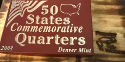 U.S. Mint's 50 State Commemorative Quarters program, specifically highlighting coins from the Denver Mint 2008
