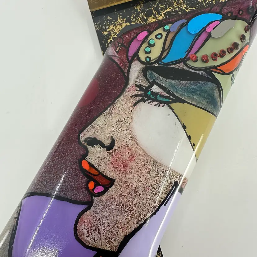 Ned Moulton Original Reverse Painting Artist Signed Unique Wall Hanging