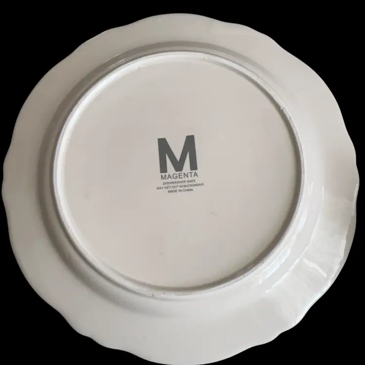 Set Of 2 Vintage Magenta Paris Pumpkin Mouse Thanksgiving Dinner Plates - Discontinued