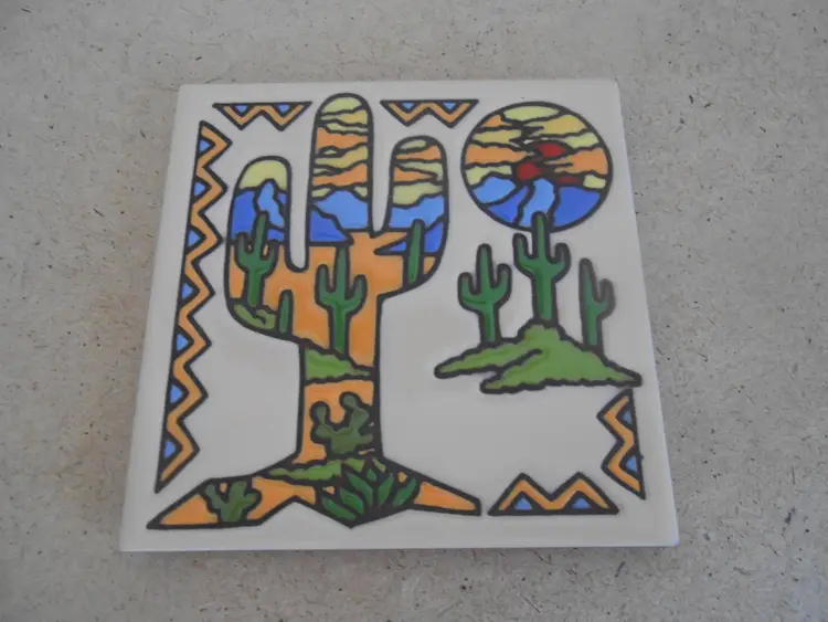 The Dramatic Desert 6"x6" Ceramic Hanging Wall Art / Trivet
