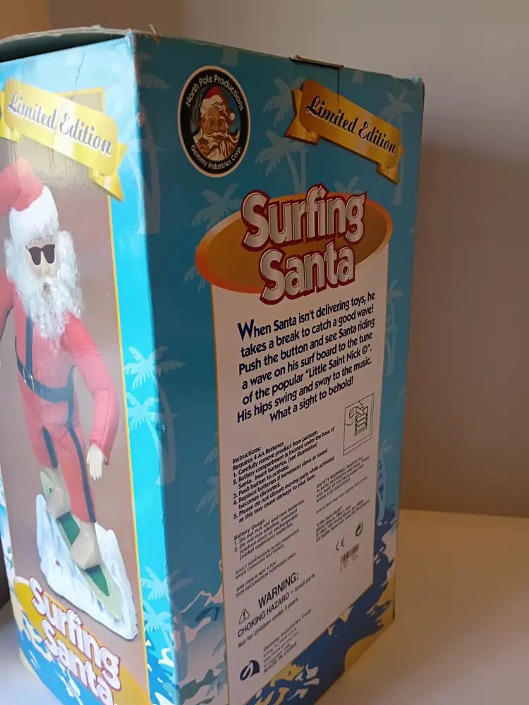 90's Gemmy Limited Edition Animated Surfing Santa