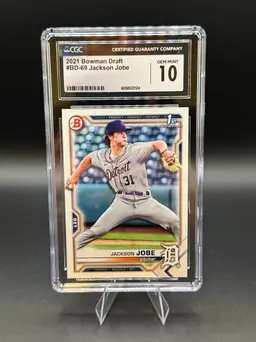 Jackson Jobe CGC 10 2021 Bowman Draft 1st #BD-69 Detroit Tigers
