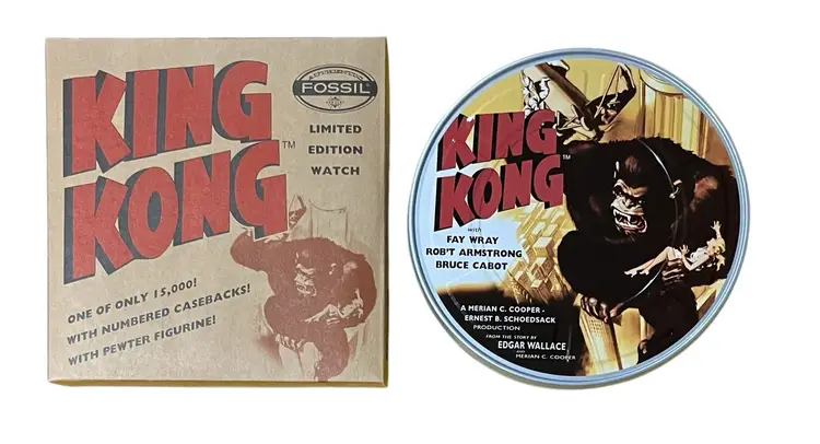 #01 - Fossil Watch King Kong Limited Edition Brand New In Original Box w Pewter Figure