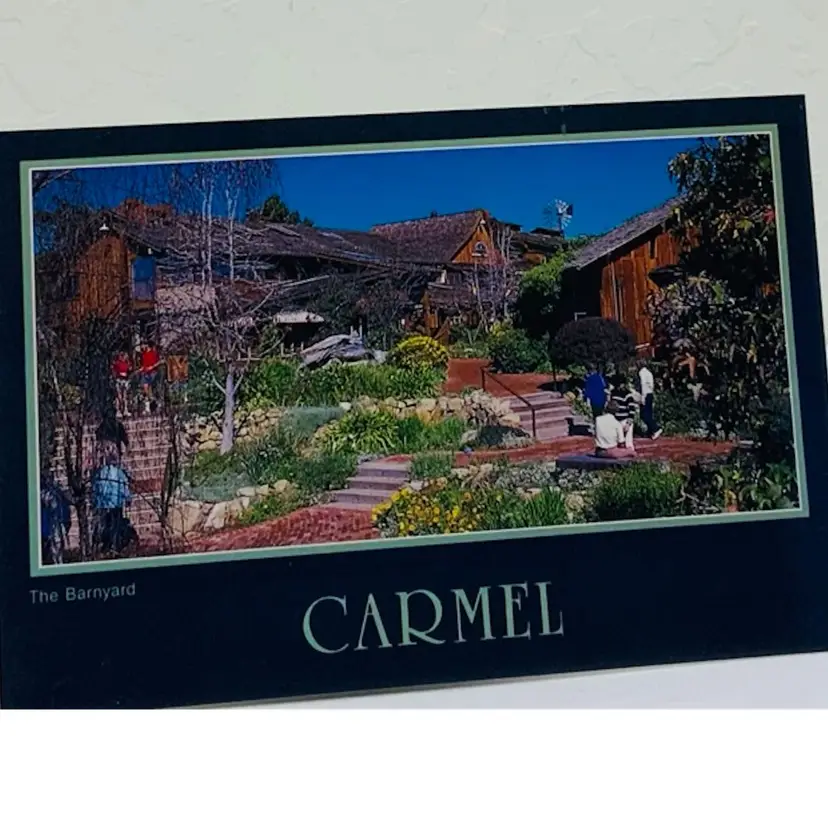 Vintage MC-99
THE BARNYARD, Carmel, California. The Barnyard is a beautiful shopping complex located just off Highway 1 at the entrance to Carmel Valley. Weathered wood, colorful flowers, unique shops and restaurants make this one of the most popular shopping areas on the Monterey Peninsula.
Photo: Ken Glaser, Jr © 1989 Printed in Korea.