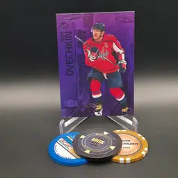 Alex Ovechkin 2023-24 Upper Deck Skybox Metal Universe Hockey Purple Spectrum Parallel Numbered 190/199 #123 - Washington Capitals