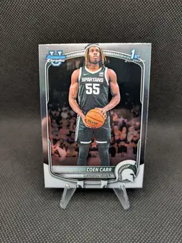 Coen Carr 2025-26 Bowman Chrome U 1st Bowman #BCP-35 - Michigan State Spartans