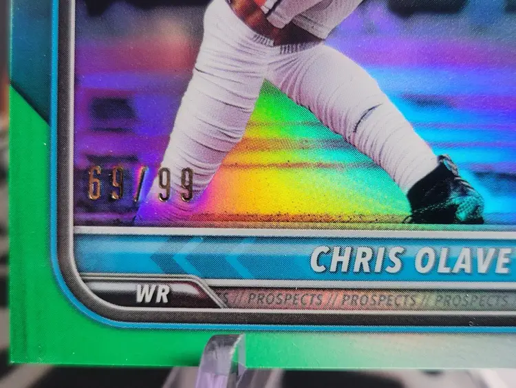Chris Olave 2021-22 Bowman University Chrome RC Green Refractor 69/99