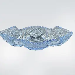 Beautiful Ice  Blue Imperial Glass Co Antique Serving Dish “Nucut” Pattern #564O