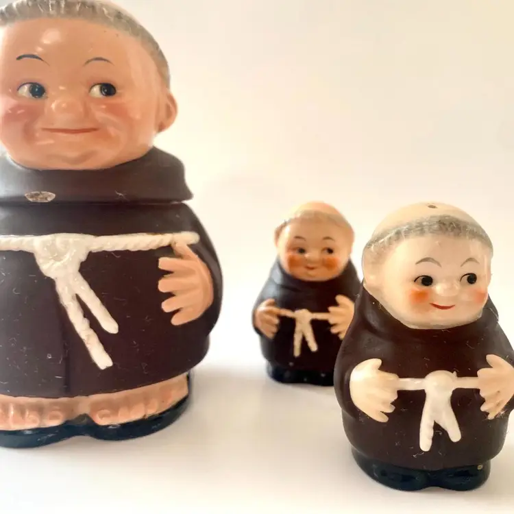 Goebel Franciscan Monk Salt Pepper and Sugar Set
