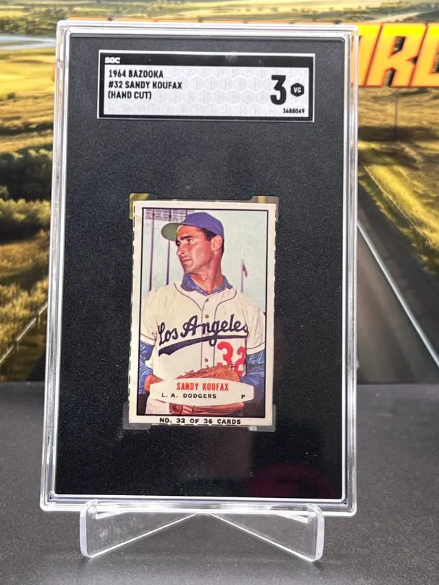Sandy Koufax 1964 Bazook Topps SGC 3