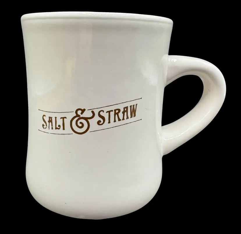 Salt & Straw Ice Cream Cone Coffee Mug Lion Logo Ceramic Restaurant Ware Diner