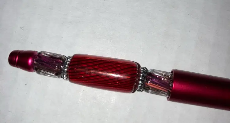 Fidget Pen Handmade By Me! Black Ink! 5 1/2” Made With Glass Beads!