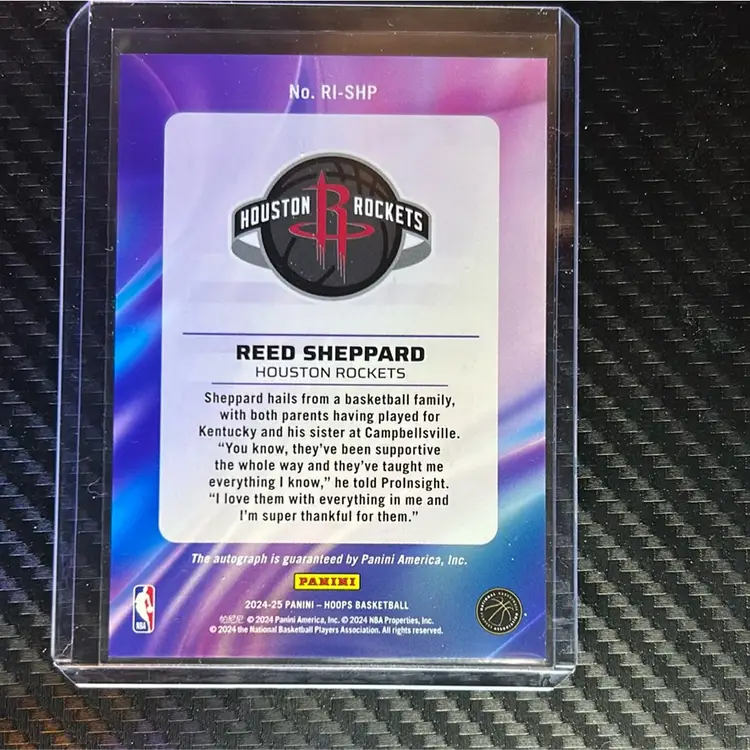 2024-25 NBA Hoops Rookie Ink Reed Sheppard