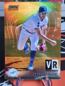 Trevor Bauer 2021 Topps Stadium Club Chrome VR-17 Orange Refractor 4/25